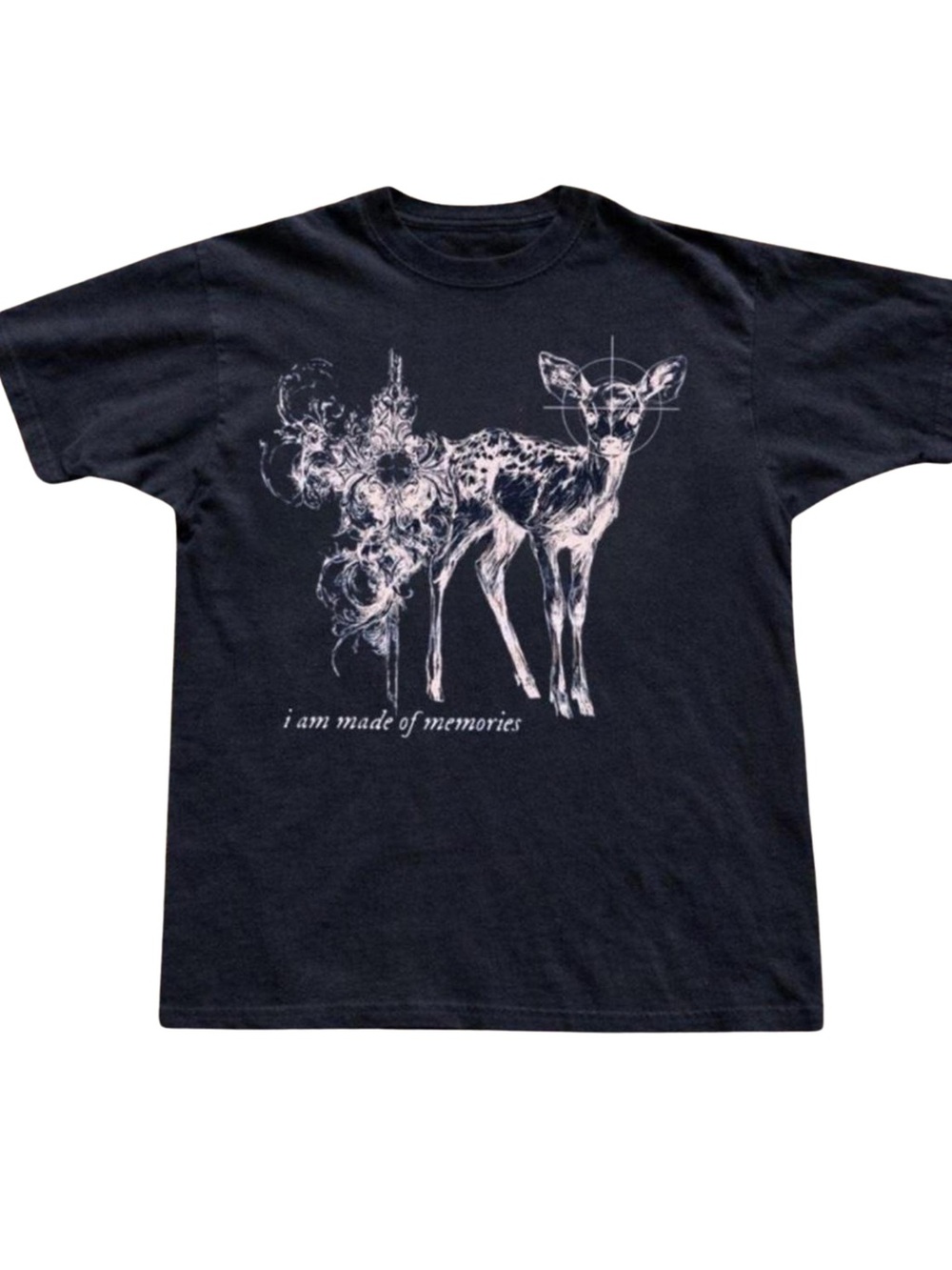 Gildan Navy Graphic Deer Tee - i am made of memories